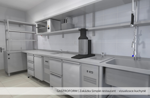 Gastroform - 3D vizualizace kuchyně restaurace Simplé