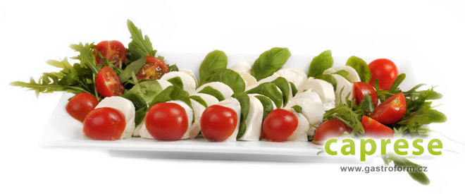 Caprese - rajčata, bazalka, olivový olej